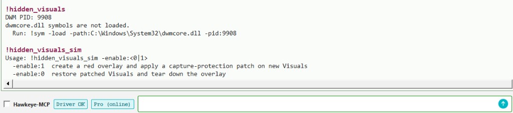Hawkeye Lab: !hidden_visuals and !hidden_visuals_sim in the console.