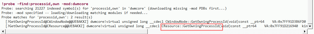 !probe search for GetOwningProcessId hits CResource and CWindowNode in dwmcore.